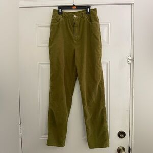 Jones New York Green Corduroy Pants Relaxed Fit